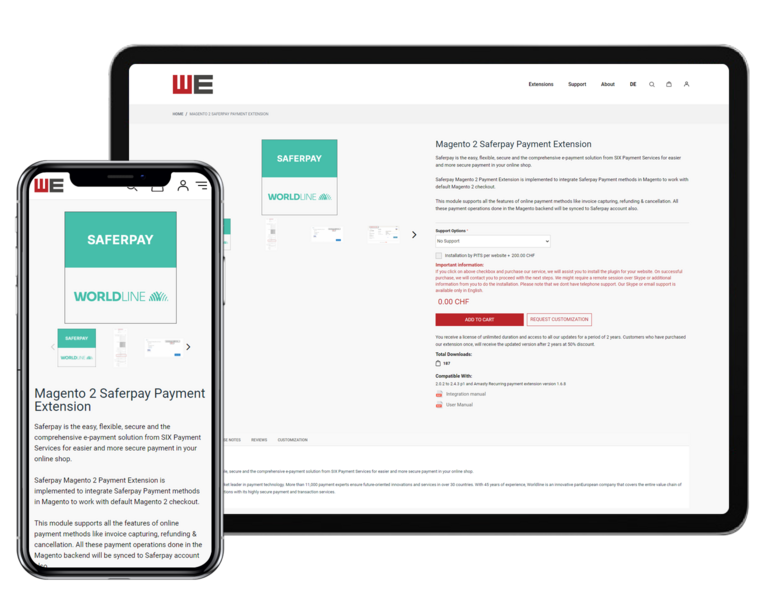 Saferpay Magento extension Tablet and Mobile