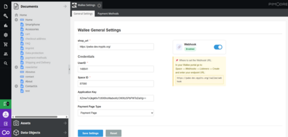 Pimcore Backend Configuration