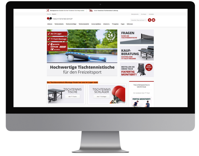 Tischtennis Shop Laptop