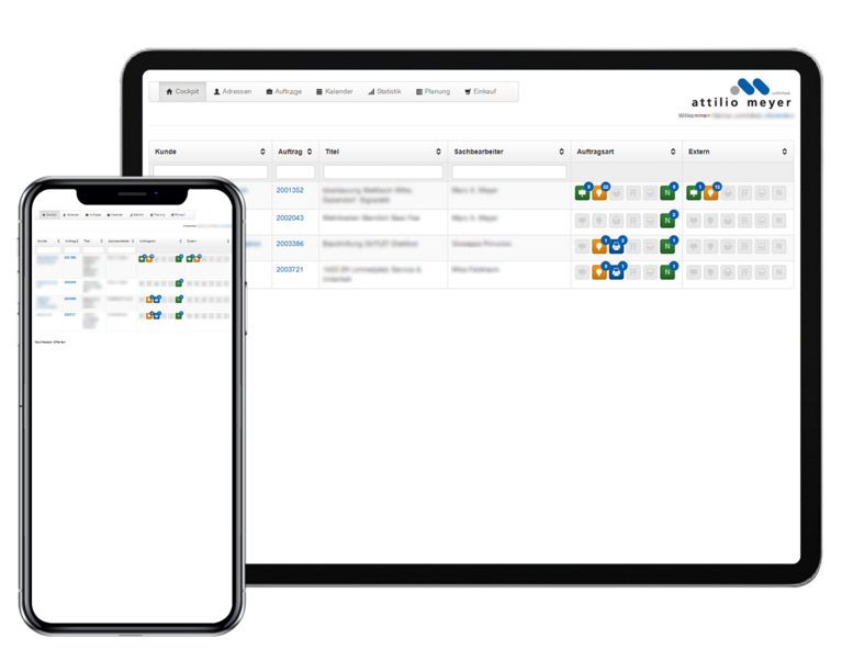 Attilio Meyer CRM Tab and Mobile