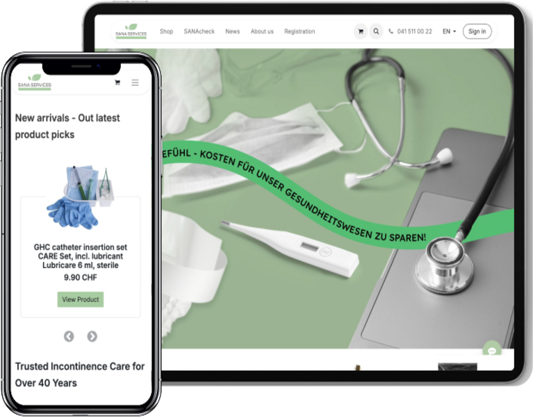 SANA Services mobile tab