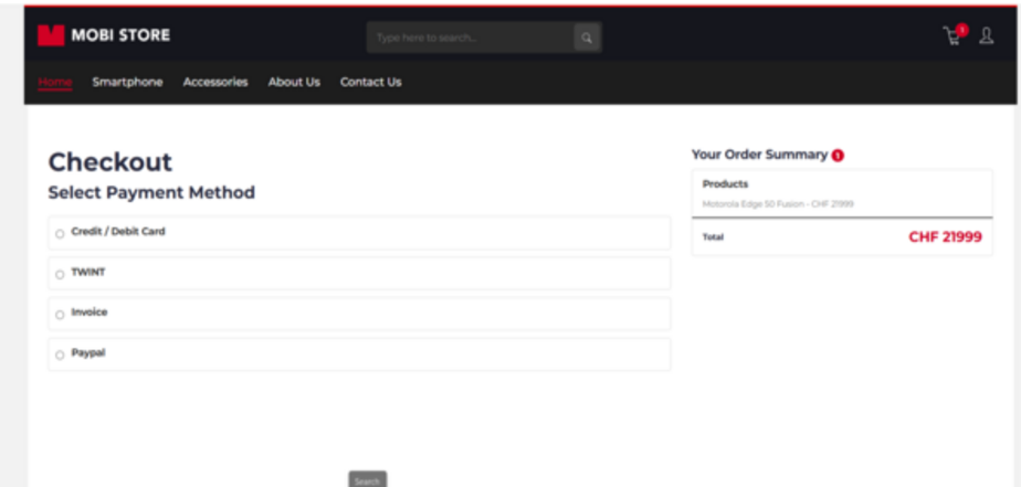 Wallee payment gateway in Checkout Page